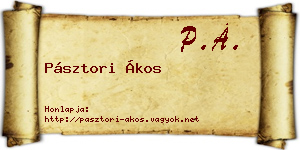 Pásztori Ákos névjegykártya