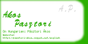 akos pasztori business card